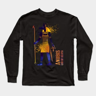 Color drawing of Egyptian god Anubis Long Sleeve T-Shirt